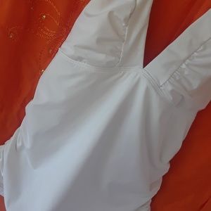 Halter Tankini Shirred sides white size small